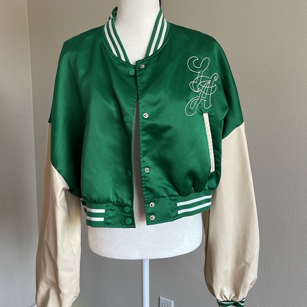 PLT Green and Cream Varsity Jacket Size XL